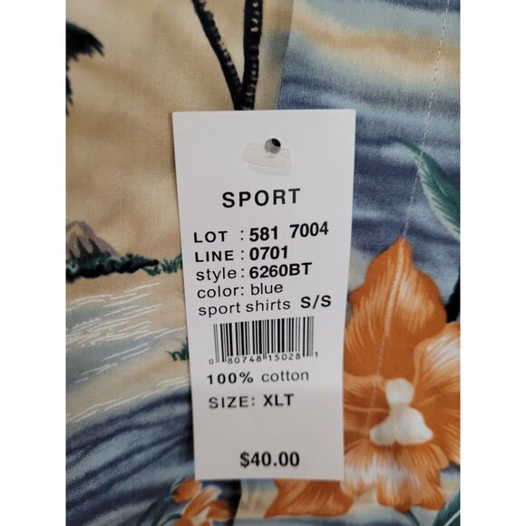 Vintage Pierre Cardin Hawaiian Shirt XLT Tall 100% Cotton Korea Tropical Camp Sh - Picture 7 of 10